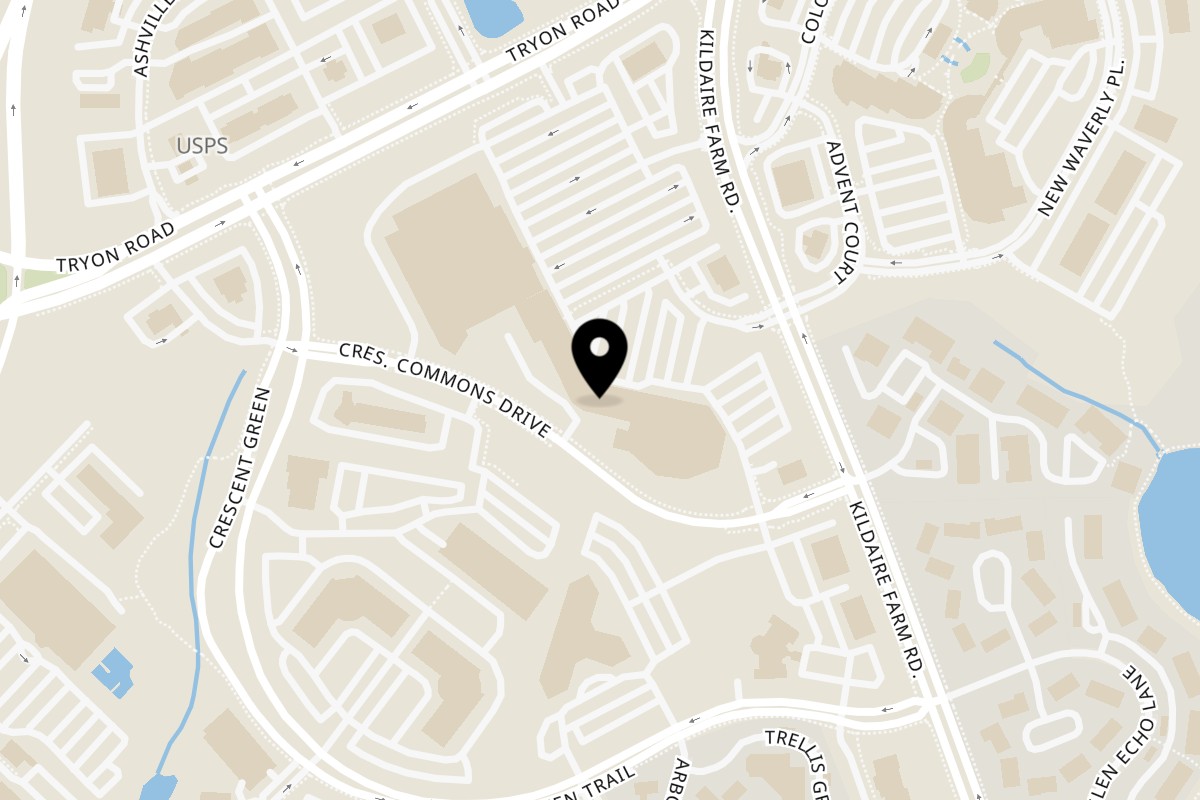 Map showing the location of Kahlovera Mexican Bar & Grill Cary on 2026 Kildaire Farm Rd in Cary