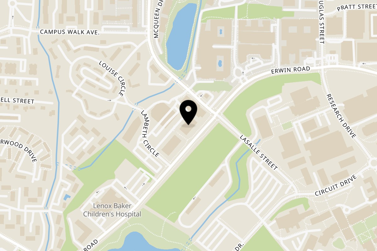 Map showing the location of Kahlovera Mexican Bar & Grill Durham on 2812 Erwin Rd #101 in Durham